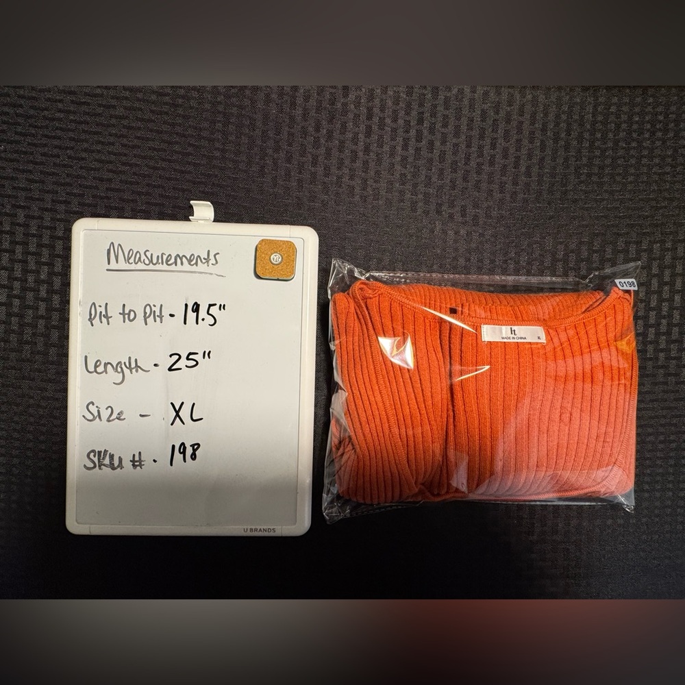 Elegant Rust Ribbed Knit Blouse - Picture 9 of 9